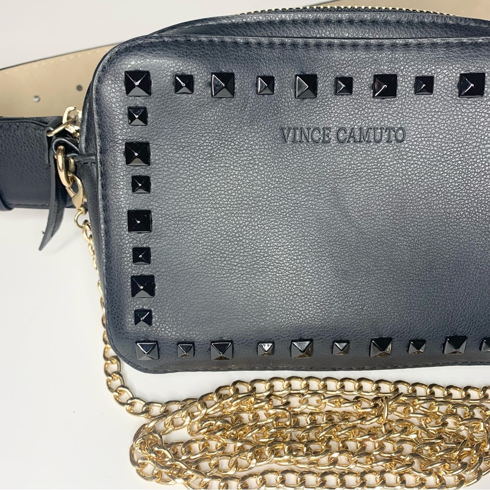 Vince Camuto | 3PC Black Studded Fanny Pack / Crossbody Belt Bag  - Medium - Picture 8 of 12